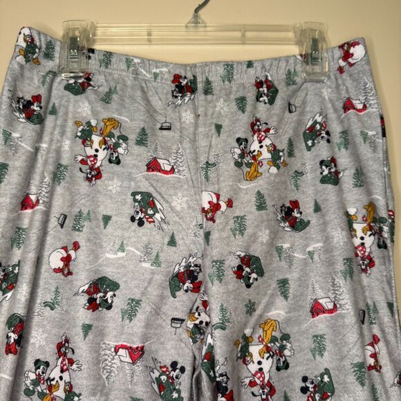 Disney women's size small medium Christmas Mickey Mouse flannel pajama pj set - Picture 9 of 13